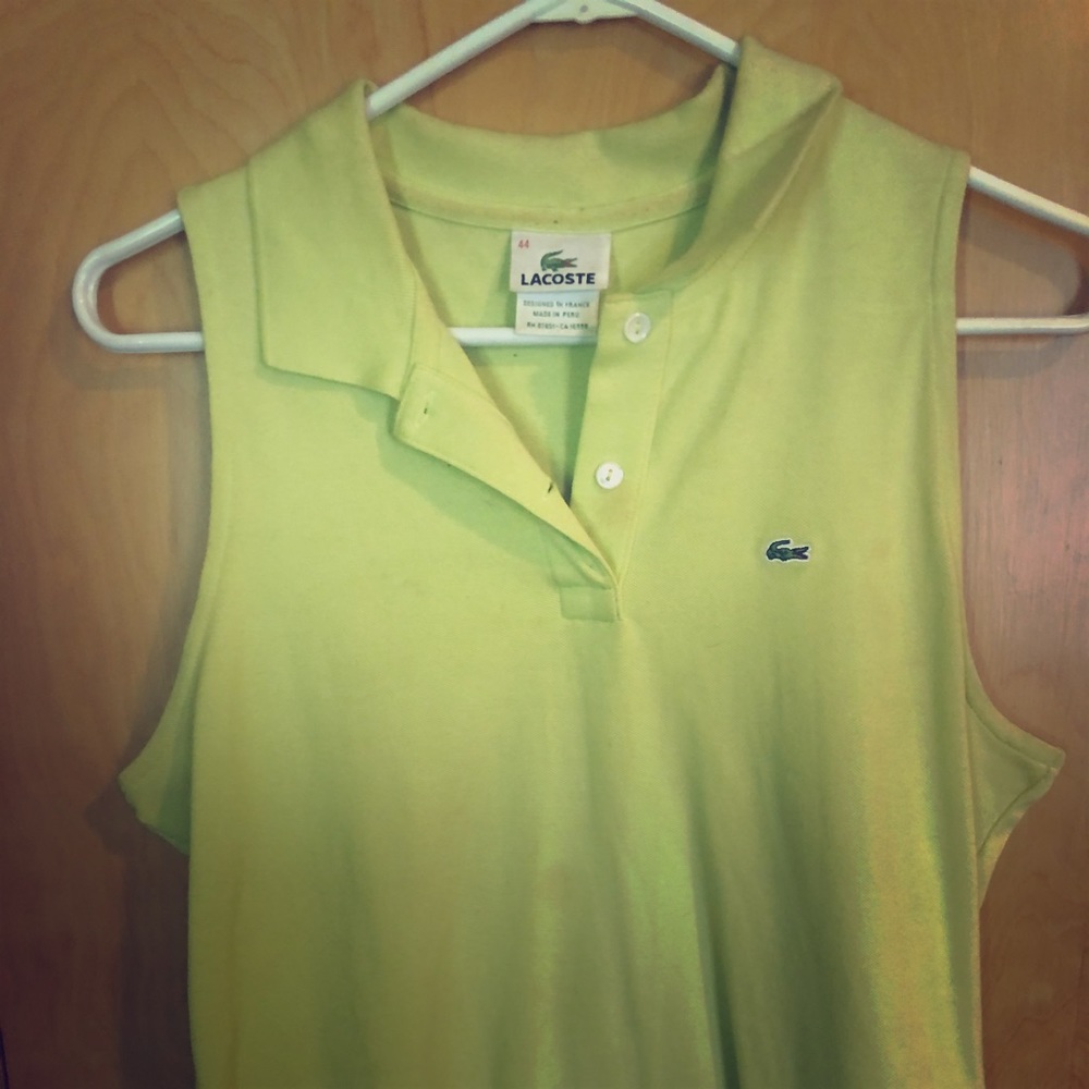 Lime green Lacoste polo tank size 44 (L-XL)